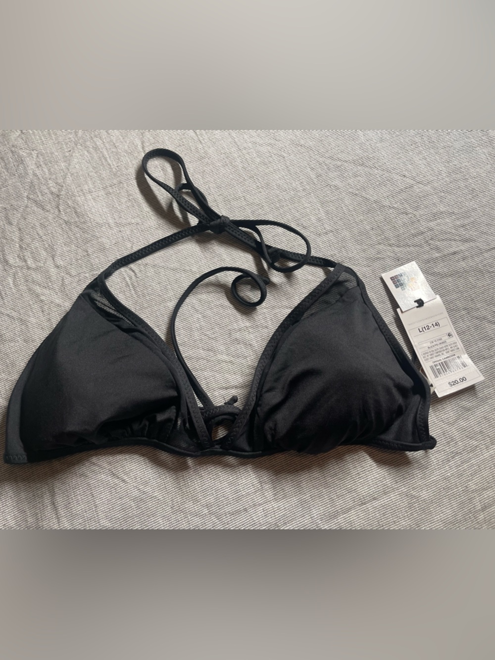 Women’s Black Halter Bikini Top Large